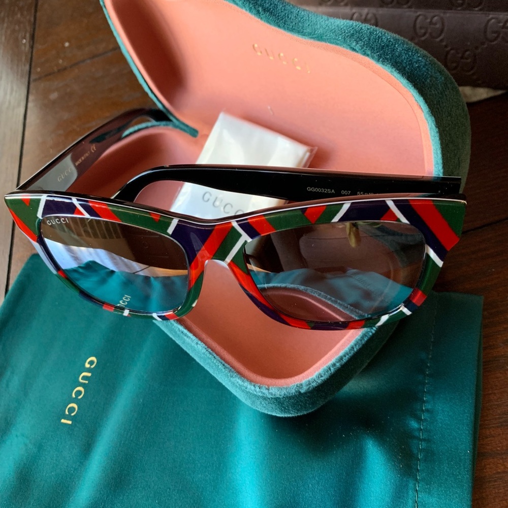 ⛔️SOLD⛔️Authentic GUCCI 55 Plaid Acetate Square sg - Picture 8 of 8